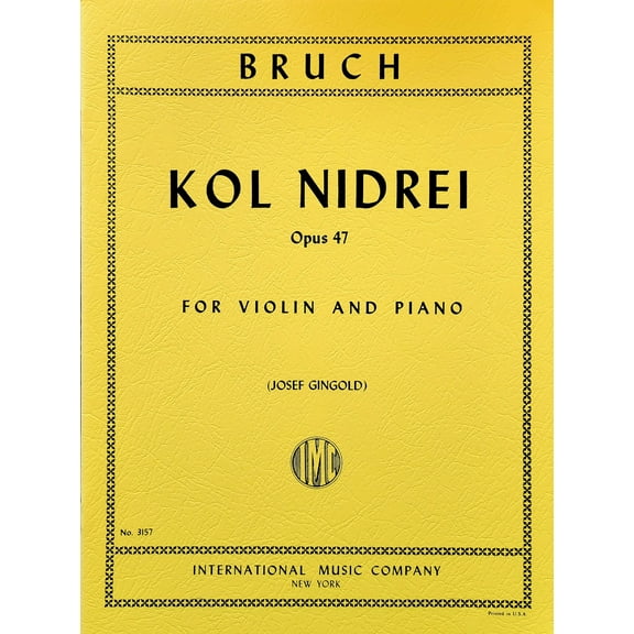 BRUCH - Kol Nidrei Op.47 para Violin y Piano (Gingold) | C # 3157