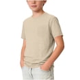 thumbnail image 3 of Qabnzmfo Kids Boys Short Sleeve T Shirt Crew Neck Pocket Tee Relaxed Fit Casual Basic Tops,Sizes 5-15 Years, 3 of 6