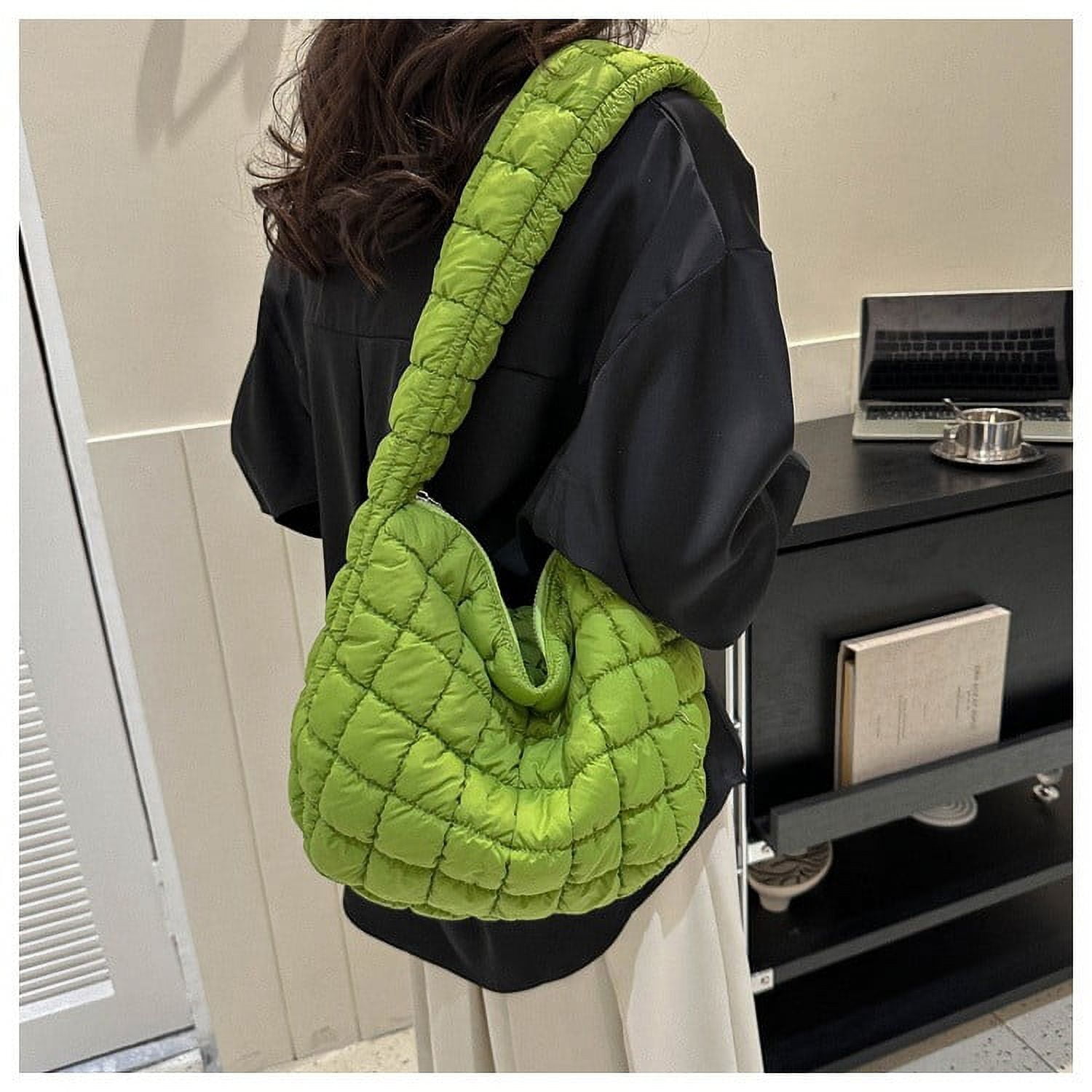 XMMSWDLA Tote Bag for Women, Soft Puffer Tote Bag Lightweight Designer Pleated Bags Handbag Puff Bags Tote Bag for Women Small Gym Bag for Women