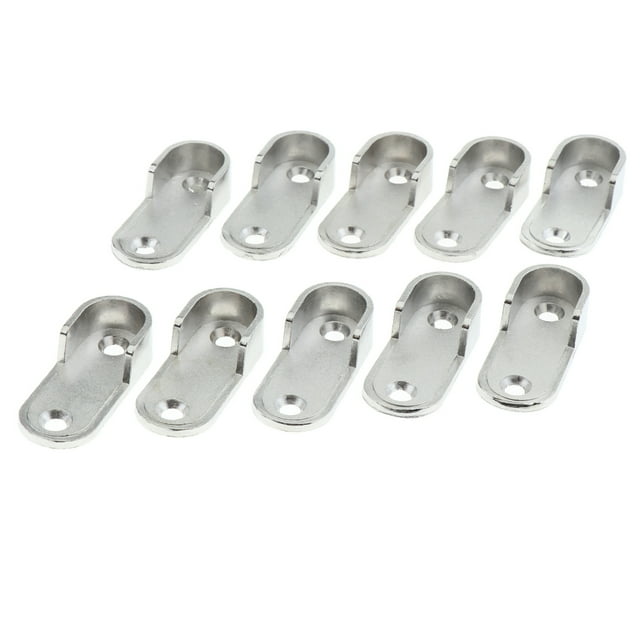 Paquete - Soportes de extremo de vástago ovalado para pequeña sala con de tornillos - 45 x 20 mm, 16 mm de diámetro Espesar Soledad Soporte de brida