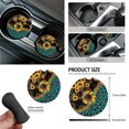thumbnail image 6 of Yuyamidu 15 PCS Leopard Print Car Seat Cover Set Sunflower Steering Wheel Cover Seat Belt Pad Cover Trash Bin Rear View Mirror Cover Cup Holders Keychain Air Vent Storage Holder Car Decor, 6 of 7