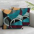 thumbnail image 3 of Modern Turquoise Decor Pillow Covers Geometric Circles Gird Throw Pillow Covers For Bed Couch Sofa Black Grey Cushion Covers Stripe Swirls Modern Graphic Decorative Square Pillow Cases, 3 of 5
