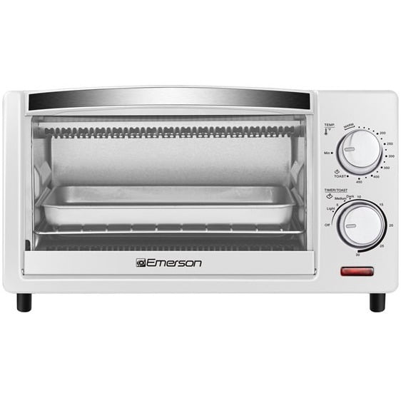 Emerson 4 Slice Countertop Toaster Oven In White Walmart Com Walmart Com