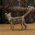 thumbnail image 3 of Sunjoy Tech Retro Brass Cartoon Cat Statue Exquisite Workmanship Handmade Metal Cute Small Animal Figurines Miniatures Home Decoration Accessories, 3 of 7
