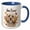 Blue/White, variant on 3drose, Thanksgiving Cockapoo Dog Thats a Cocker Spaniel Poodle Mix, 15oz Two-tone Black Mug