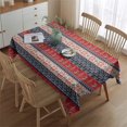 thumbnail image 2 of Red and Blue Christmas Knitted Pattern Rectangle Tablecloth 60"x84",Waterproof Polyester Rectangle Table Cloth, Wipeable Spillproof Polyester Tablecloth for Dining, Camping, Indoor and Outdoor, 2 of 5