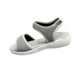 thumbnail image 1 of Womens Sandals Elastic Mesh Thick Sole Soft Comfortable Breathable Non Slip Beach Summer Walking Sandals Gray, 1 of 9