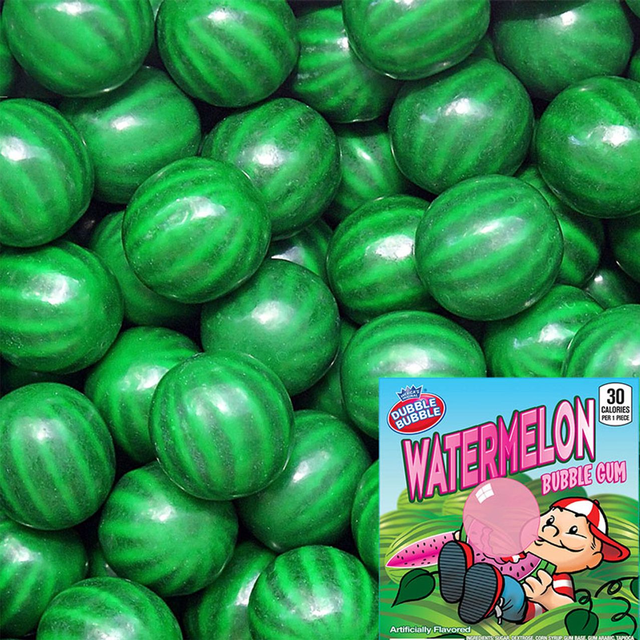 Dubble Bubble Watermelon Round Gum Balls 3 lb. Bulk Bag