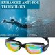 thumbnail image 4 of Adult Goggles Swimming, Professional Anti Fog Swim Goggles, Mirrored Youth Goggles Pool Goggles for Swimmer,Women,Men,2 Pack, 4 of 5