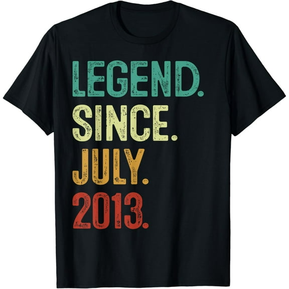 10 Years Old Legend Since July 2013 10th Birthday Tee Vinatge Gifts For Men Woman T-shirt
