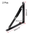 thumbnail image 2 of Soporte Plegable Uxcell de 8 pulgadas para Estantes, Mesa, Escritorio, Montado en Pared, Brazo de Acero al Carbono Negro, Paquete de 2, 2 of 4