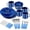 Blue, variant on 48 Pcs Enamel Camping Tableware Includes 12 oz Coffee Mugs 10.5 Inch Camping Plates 6 Inch Bowls and Utensils Set Includes Knife Fork Spoon for Outdoor RV
