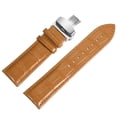 thumbnail image 5 of Uxcell Leather Band Deployment Buckle Watch Strap 24mm Leather Strap, Orange Silver, 5 of 7