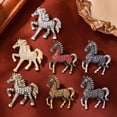 thumbnail image 7 of SmartBy Retro Horse Brooch Rhinestone Inlaid Horse Pin Zodiac Year Animal Brooch Men Women Suit Accessory for Handbag Clothes Decoration, 7 of 7