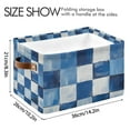 thumbnail image 4 of Yayeee Canvas Storage Basket with Handles for Shelves Fabric Bins Closet Organizer, Blue and Gray Plaid Pattern, 4 of 8