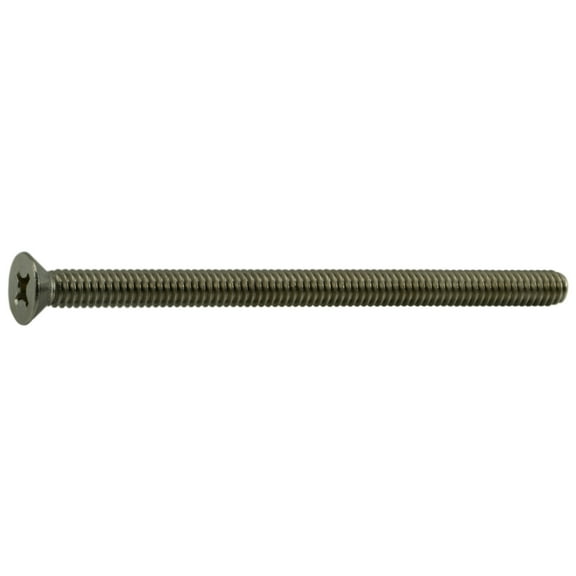 1/4"-20 x 4" 18-8 Stainless Phillips Flat Head Machine Screws (6 pcs.)
