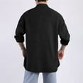 thumbnail image 7 of Mens Sueded Shirts Long Sleeve with Pocket Button-Down Shackets T-Shirts Casual Solid Color Mock Neck Side Slit Comfort Going Out Shirt Tops, 7 of 7