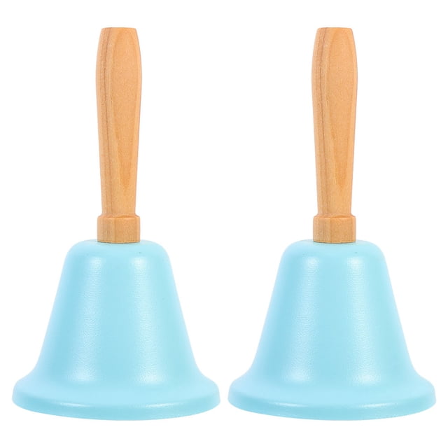 CIMAXIC christmas Hand Bell With Wood Handle 2pcs 6.5cm Loud Dinner Bell Service Bell Ring Metal Call Bell Classroom Bell Romantic Cheering Bell For Bachelor Party Favor,4.72"X2.48"X2.48"