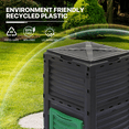 thumbnail image 5 of MoNiBloom 80 Gallon Outdoor Compost Bin with Gloves, Composter Box with Snap-on Top Lid and Aeration System, Garden Compost Barrel Tumbler, BPA Free, Black/Green, 5 of 10