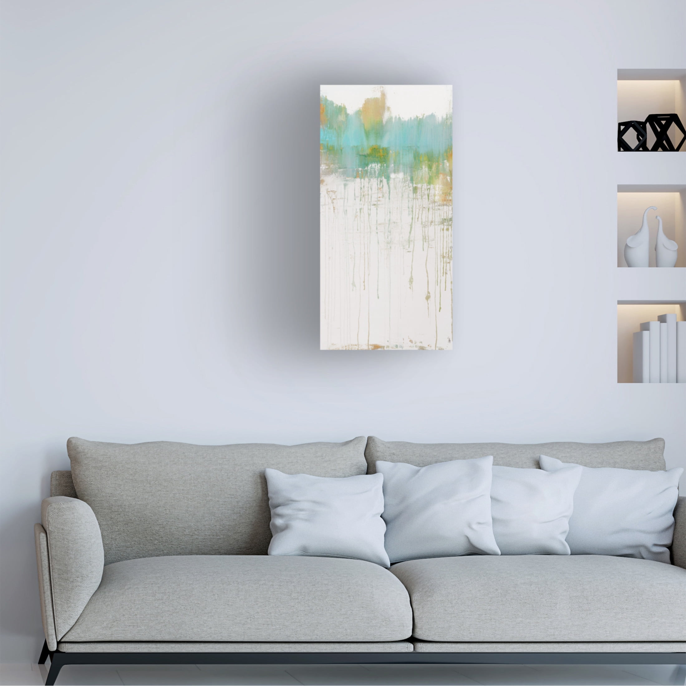 Canvas Wall Art - Hilary Winfield 'Asthenosphere 2 Canvas 3' Wall Art for Living Room, Bedroom, or Office Décor by Trademark Fine Art - 24 x 47 Inches
