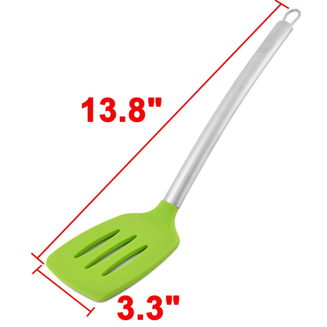 Unique Bargains Spatula Stainless Steel Handle Resistant Non-Sticky  Seamless Silicone Slotted Turner Black 1 Pc