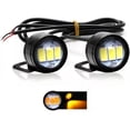 thumbnail image 1 of Par Faros Focos Led Ojo Aguila Ambar Fijo Estrobo Moto Auto, 1 of 8