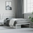 thumbnail image 2 of vidaXL Metal Bed Frame with Headboard White 100x200 cm, 2 of 5
