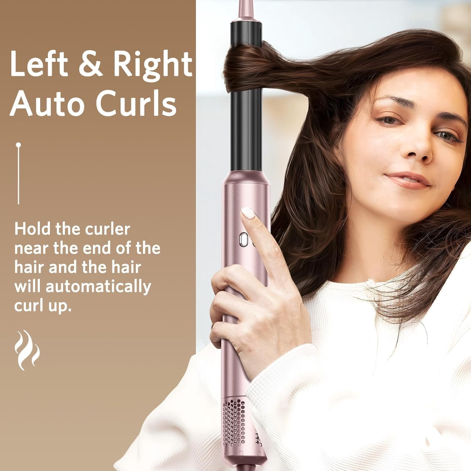 New Air Styler Hair Dryer Brush - 6 in 1 Hair Styler Ionic Auto Wrap Hot Air Curler Blow Dryer Brush, 38m/s High Speed Blowout Airflow Hair Dryer Multi Styler Fast Drying Styling for Curly/Straight H