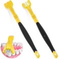thumbnail image 1 of 2pcs 3 Sided Autism Toothbrush 3 Bristle Toothbrush Three Bristle Travel Toothbrush Wrap Around For Adult Kid Teeth Care Large Angle Soft Complete Tee, 1 of 5