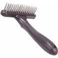 thumbnail image 1 of Pet Grooming Brush Double Row Dog Rake Dog Dematting Rake Massage for Hair Brush Dematting Bar with Teeth, 1 of 5