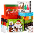 thumbnail image 1 of Cajas de regalo de Navidad HOIIOH extra grandes con pañuelos y pegatinas, 1 of 9