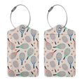 thumbnail image 3 of Fuzoiu Cute Tennis Racket Print Premium Leather Luggage Tag,Travel Accessory,Luggage Tag for Suitcase Baggage Handbag Travel Bag,Name Card & Privacy Cover-2 PCS, 3 of 5