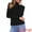 Black, variant on DARING DIVA Women's Mock Turtleneck Long Sleeve Fitted Pullover Sweater XS Khaki