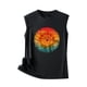 thumbnail image 4 of Camiseta holgada sin mangas con cuello redondo y estampado informal de verano para mujer Pompotops  lopia992844, 4 of 5