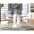 thumbnail image 2 of Furniture of America Janus Round Glass Top Counter Dining Table, White, 2 of 6