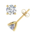 thumbnail image 2 of 1 Carat 4-Prong Set Diamond Stud Earrings in 14K Yellow Gold - IGI Certified, 2 of 6