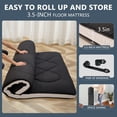 thumbnail image 6 of ABORON Japanese Floor Mattress Futon Mattress Full Size, Thicken Tatami Mat Sleeping Pad Foldable Roll Up Mattress Black, 6 of 10