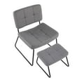 thumbnail image 6 of Lumisource Stout Contemporary Lounge Chair and Ottoman Set in Black Steel and Grey Fabric, 6 of 7