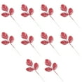 thumbnail image 1 of 10 piezas de hojas ahuecadas con purpurina, hojas artificiales, adornos para árboles de Navidad, 1 of 6