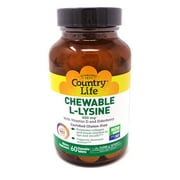 Country Life Chewable L- Lysine 600mg- 60 chewable tablets