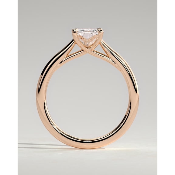 CAPRICARATS 3.00Ct Radiant Lab Grown Diamond Trellis Cathedral Engagement Ring, 18K Rose Gold