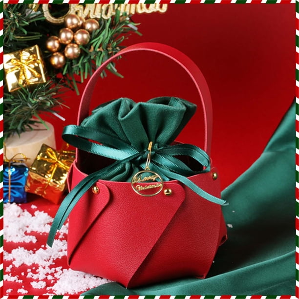 Bolsa de Tote de Piel de Navidad, bolsa de frutas caramelos de terciopelo para regalo, bolsa de tela de terciopelo de Navidad, bolsa de frutas de Navidad, bolsa de regalo de terciopelo,