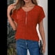 thumbnail image 4 of Blusas de Talla Grande para Mujer, Túnicas de Corta con Cremallera de 1/4, Color Caramelo L, 4 of 6