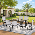 thumbnail image 2 of Segmart Outdoor Furniture Dining Set,Patio Dining Table Set for 6 Person, Patio Table and Chairs Set with Textilene Armchairs, Conversation Furniture Set for Backyard, Poolside, Pink, 2 of 7
