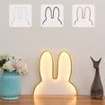thumbnail image 1 of Lámpara de pared neón USB para conejos - Decoración de Pascua de 12x12 pulgadas, lámpara LED regulable de 3 colores, plástico ABS, blanco o negro, 1 of 9