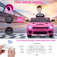 thumbnail image 3 of Dodge Charger Electric Ride on Car Toys for Girls, 12V Battery Powered Ride On Toys with Parent Remote Control, Electric Car for Kids 3-5 w/Music Player/LED Headlights/Safety Belt, Pink, 3 of 9