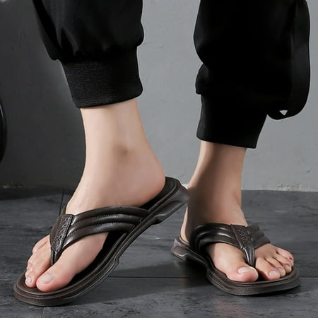 

Vedolay 2023 Summer Slippers Slides for Men Unisex Cloud Slippers Adult Novelty Beach with Thick Sole Brown 8