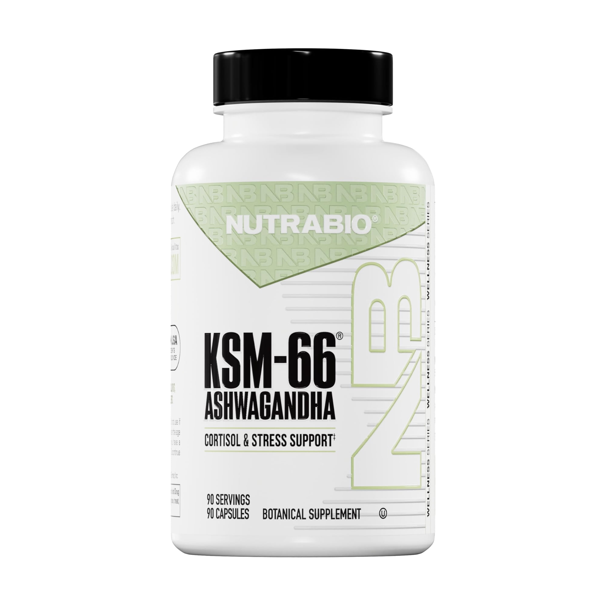 NutraBio Ashwagandha KSM-66 Herbal Supplement for Better Overall Well-Being- Ashwagandha Supplement- 600mg - 90 Vegetable Capsules
