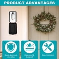thumbnail image 5 of FUYGRCJ Sturdy Key Lock Box, 12 Digit Combination Lock Box with Code, Wall-Mounted Key Storage Lockbox for House Keys, Large Capacity Hanging Key Hiders with Resttable Code for Home, Office, Garage, 5 of 11