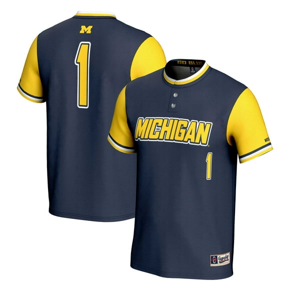 Youth GameDay Greats #1 Navy Michigan Wolverines Lightweight Softball Jersey